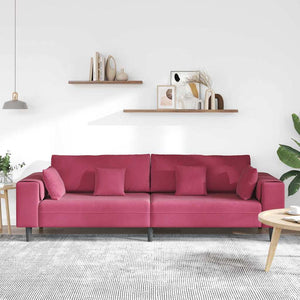 Weinrotes Samt Sofa 250 cm