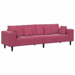 Weinrotes Samt Sofa 250 cm