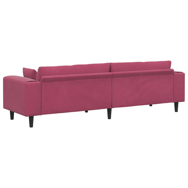 Weinrotes Samt Sofa 250 cm