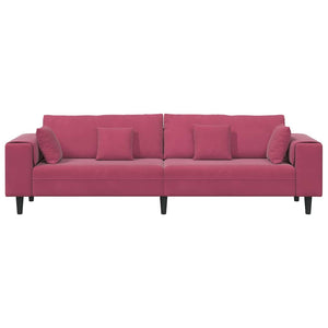 Weinrotes Samt Sofa 250 cm
