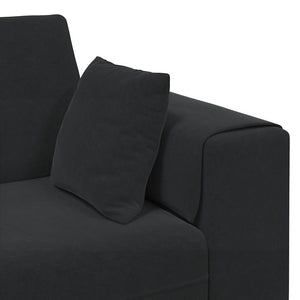 Schwarzes Samt Sofa 250 cm