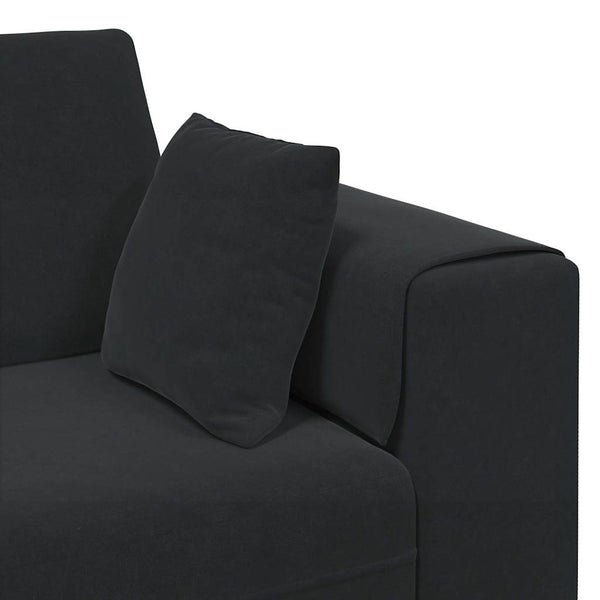 Schwarzes Samt Sofa 250 cm