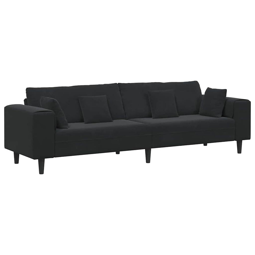Schwarzes Samt Sofa 250 cm