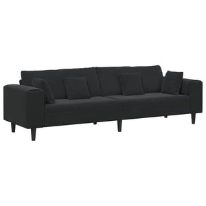 Schwarzes Samt Sofa 250 cm