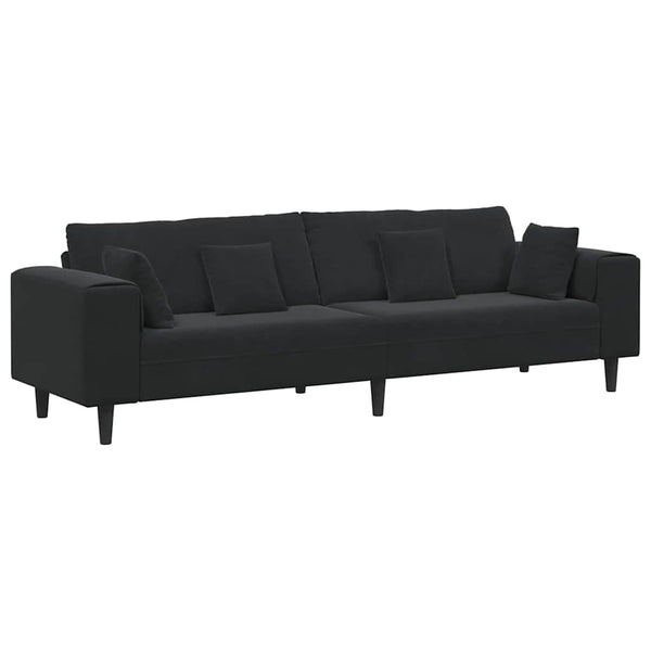 Schwarzes Samt Sofa 250 cm