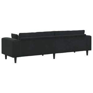 Schwarzes Samt Sofa 250 cm