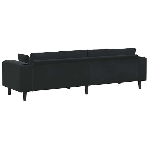 Schwarzes Samt Sofa 250 cm