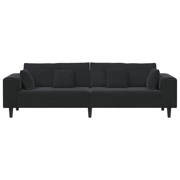 Schwarzes Samt Sofa 250 cm