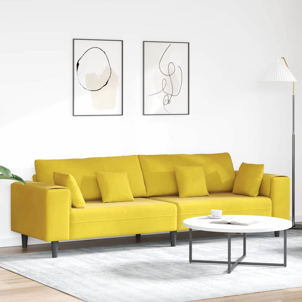 Gelbes Samt Sofa 250 cm