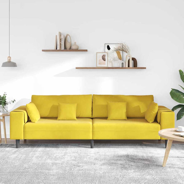 Gelbes Samt Sofa 250 cm