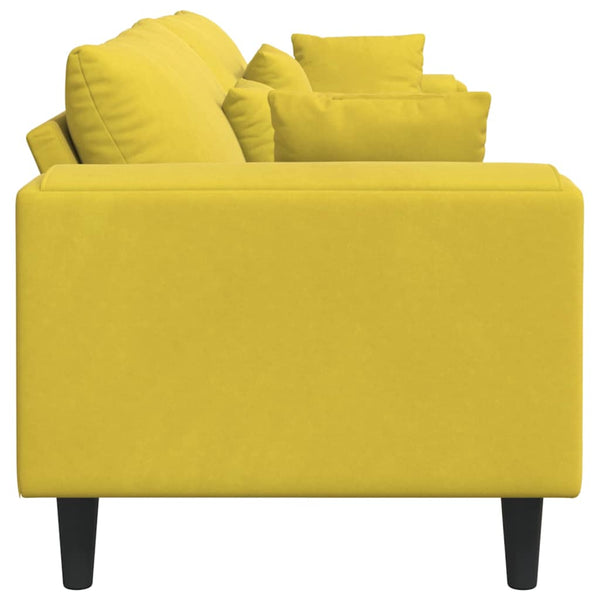 Gelbes Samt Sofa 250 cm