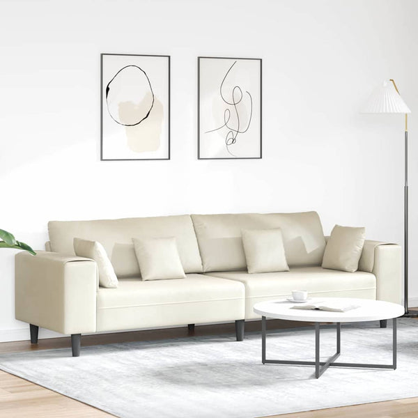 vidaXL Canapé crème 250 x 77 x 76 cm Velours