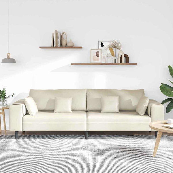 vidaXL Canapé crème 250 x 77 x 76 cm Velours