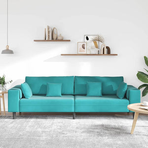 vidaXL Canapé Turquoise 250 x 77 x 76 cm Velours