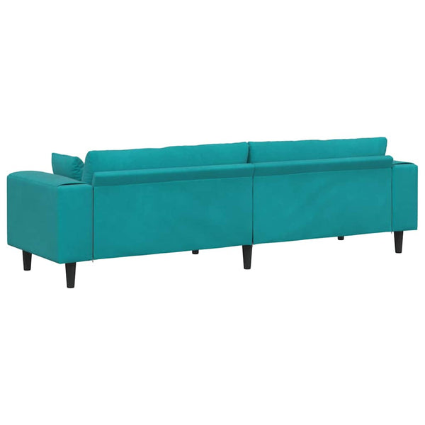 vidaXL Canapé Turquoise 250 x 77 x 76 cm Velours