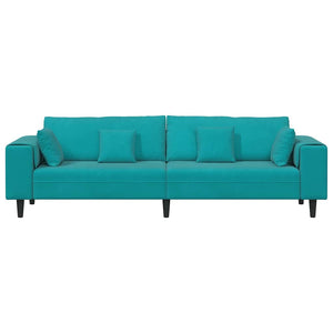 vidaXL Canapé Turquoise 250 x 77 x 76 cm Velours