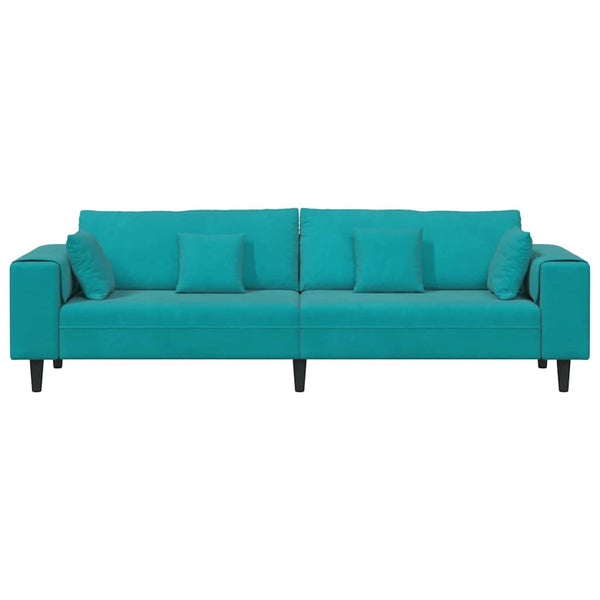vidaXL Canapé Turquoise 250 x 77 x 76 cm Velours
