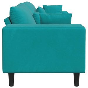 vidaXL Canapé Turquoise 250 x 77 x 76 cm Velours