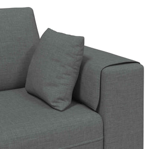 Dunkelgraues Sofa mit Kissen, 3-teilig