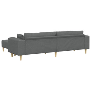 Dunkelgraues Sofa mit Kissen, 3-teilig