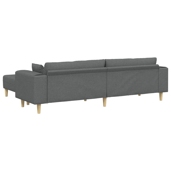 Dunkelgraues Sofa mit Kissen, 3-teilig