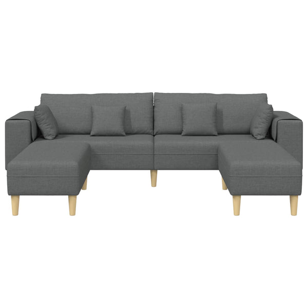 Dunkelgraues Sofa mit Kissen, 3-teilig