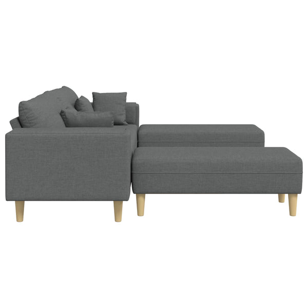 Dunkelgraues Sofa mit Kissen, 3-teilig