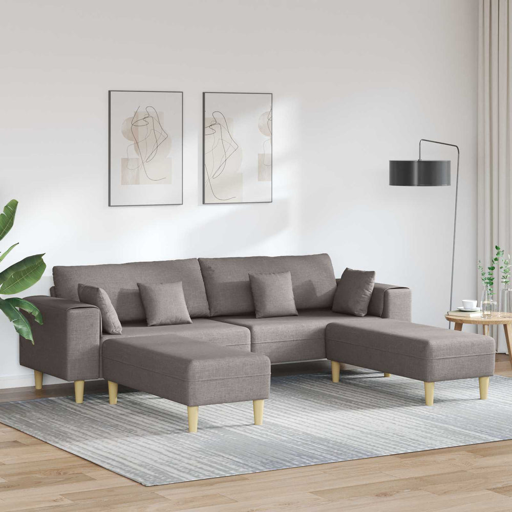 Taupe Stoff Sofa mit Kissen