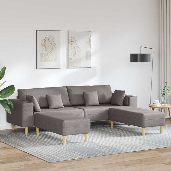 Taupe Stoff Sofa mit Kissen