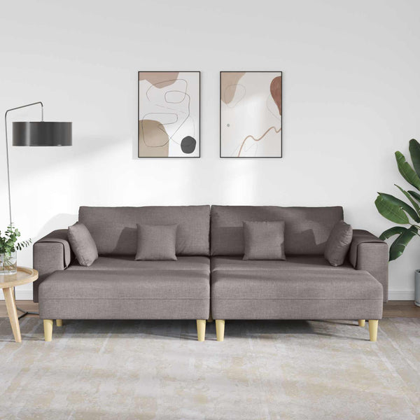 Taupe Stoff Sofa mit Kissen