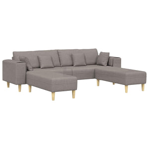 Taupe Stoff Sofa mit Kissen