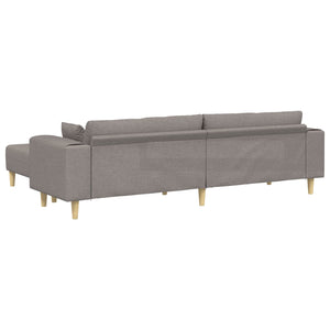Taupe Stoff Sofa mit Kissen
