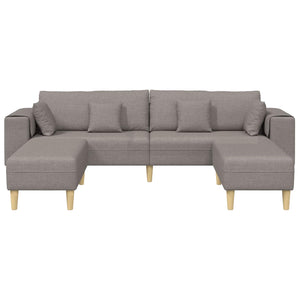 Taupe Stoff Sofa mit Kissen