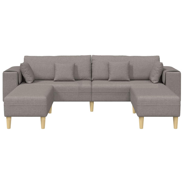 Taupe Stoff Sofa mit Kissen