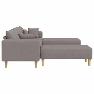 Taupe Stoff Sofa mit Kissen