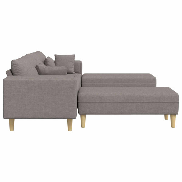 Taupe Stoff Sofa mit Kissen
