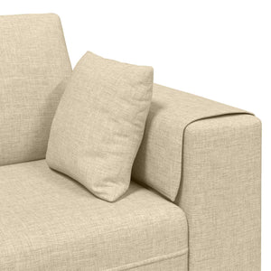 Creme Stoff Sofa mit Kissen, 3-teilig