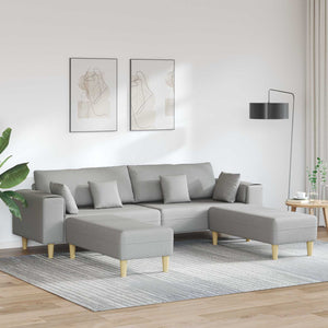 Sofa Wolkengrau Stoff mit Kissen