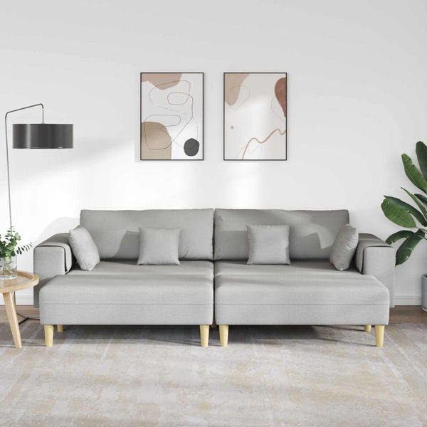 Sofa Wolkengrau Stoff mit Kissen