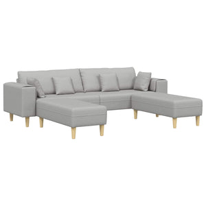 Sofa Wolkengrau Stoff mit Kissen