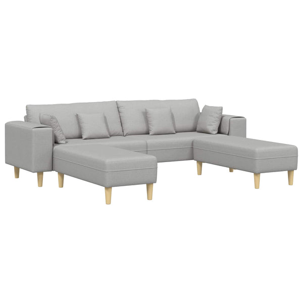 Sofa Wolkengrau Stoff mit Kissen