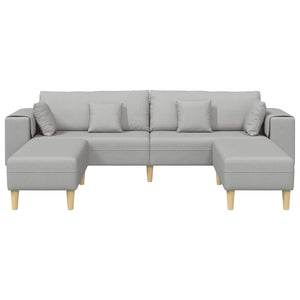 Sofa Wolkengrau Stoff mit Kissen