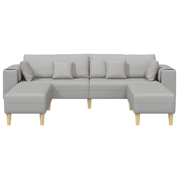Sofa Wolkengrau Stoff mit Kissen