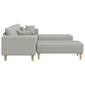 Sofa Wolkengrau Stoff mit Kissen