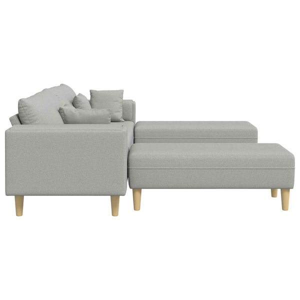 Sofa Wolkengrau Stoff mit Kissen