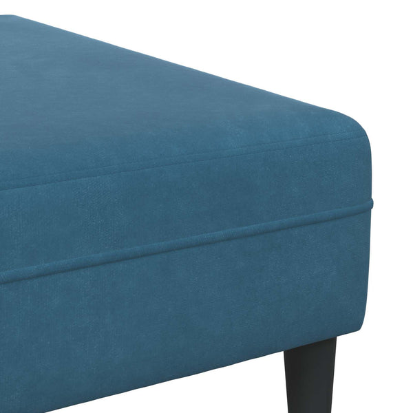 Blaues 3-Sitzer Samt Sofa