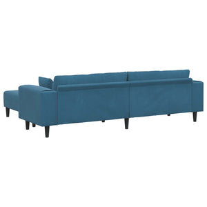 Blaues 3-Sitzer Samt Sofa