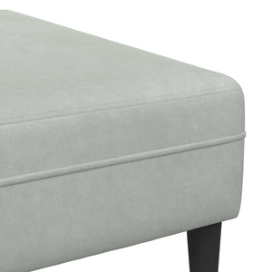 3-teiliges Sofa Hellgrau Samt
