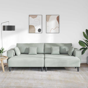 3-teiliges Sofa Hellgrau Samt