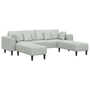 3-teiliges Sofa Hellgrau Samt
